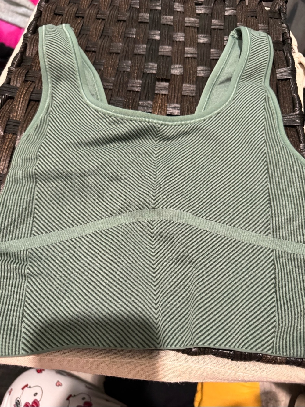 all in motion Sage Green Ribbed Tank Sports Bra